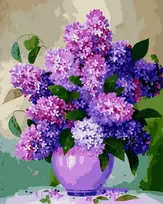 SuperColor Tapyba Pagal Skaičius: „Alyvų puokštė vazoje“ 40x50 cm