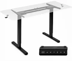 Elektrinis stalo rėmas, aukščio reguliavimas 72-120 cm, stalviršiui iki 160 cm, juodas ModernHome