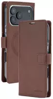 **Mercury BlueMoon Diary MagSafe dėklas, skirtas iPhone 17 Pro Max / 18 Pro Max, rudas**