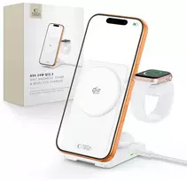 Tech-Protect A56 3IN1 MAGNETINIS MagSafe BELAIDIS ĮKROVIKLIS 25W QI2.2 Baltas