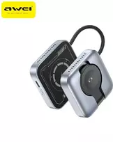 3-in-1 belaidis įkroviklis AWEI W35 15W pilkas