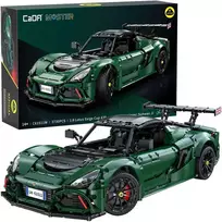 CaDA konstruktoriaus kaladėlės Automobilis 54 cm miesto automobilis Lotus Exige taurė 430 tamsiai žalia transporto priemonė 3730 detalių