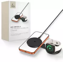 Tech-Protect A55 2IN1 MAGNETINIS MagSafe BELAIDIS ĮKROVIKLIS 25W QI2.2 Juodas
