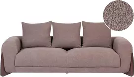 Beliani Trivietė sofa VINLIDEN, rudas „boucle“ audinys