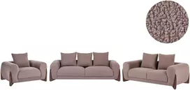 Sofa Beliani 6 asmenų svetainės baldų komplektas VINLIDEN rudos spalvos boucle audinio