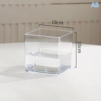 Square/Round Transparent Acrylic Flower Nursery Pots Bonsai Plant Pot Desktop Decoration For Garden Yard Living Room Balcony white