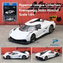 Postercars 1/64 Koenigsegg Jesko Absolut Super Sport Car Diecast Vehicle Miniature Free Wheels Collection Gift For Children white