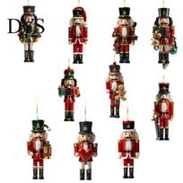 Retro Style Holiday Gift Tags Christmas Nutcracker Ornaments, Durable Wooden Hanging Figurines, Country Tree Pendant Decorations Decorations, Pendants A black