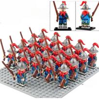 21PCS Medieval Ancient Roman Warrior Series Spartan 300 Warrior Children's Building Block Toys DIY Micro Scene Ornaments red