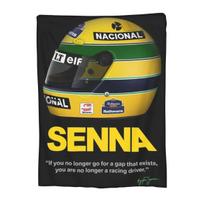 Ayrton Senna 1991 Helmet Blankets Fleece Print Racing Comfortable Soft Throw Blankets for Bedding Car Rug Piece Size: 75*100cm, Weight: 230 GSM yellow