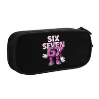 67 Italian Brainrot Six Seven Pencil Case for Girl Boy Big Capacity  Pen Box Bag School Supplies 21x10.5x5cm black