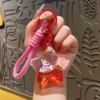 Maneki Neko aliejinė skysto tekančio smėlio buteliuko raktų pakabukas, mielas raktų pakabukas aklas dėžutės mažas aksesuaras violetinė