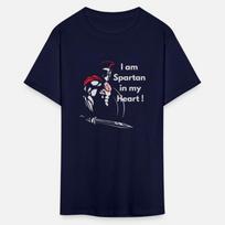 I Am Spartan in My Heart! Sparta Warrior T-Shirt 100% Cotton O-Neck Short Sleeve Summer Casual Mens T-shirt Size S-3XL S gray
