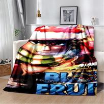 29 Style New B-Blox Fruit Cartoon Flannel Blanket,Soft Throw Blanket for Home Bedroom Bed Sofa Travel Cover Kid Gift 75x90cm gray