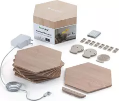 „Nanoleaf Elements Wood Look Hexagons Starter Kit“ pradedančiųjų rinkinys, 7 plokščių rinkinys