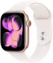 Išmanusis laikrodis „Apple Watch 11“ su GPS, 46 mm, rožinio aukso spalvos, „Alu Sport Band“ dirželis, dydis S/M, rožinis (MEV64RK/A)