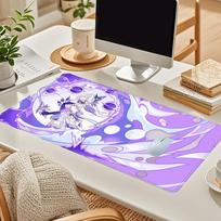 HYBXAXC Genshin Impact Skirk Mouse Pad Anime Gaming Pad Table Pads Backlit Rubber Desktop Mouse pad Mats ESports PC peripherals 800x400x2mm white