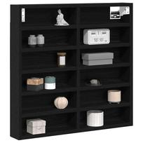 Display Cabinet in Black Oak Look 60 x 8.5 x 58 cm Engineered Wood