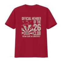 180g Heavyweight Darts Club 26 Retro T Shirt Officieel Dartbord Logo Nummer Design Casual Streetwear Ronde Hals Lichte Vintage S gray