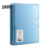 Large Capacity Paper Folder Ring Binder with Document Folder, PP Waterproof Organizer, A4 Study Material Organizer Expanding File for Office mėlyna