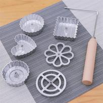 Aluminum Swedish Rosette Iron Maker Waffle Timbale Molds Funnel Cake Ring Cookie Bake Mold Bunuelos With Handle 7pc/lot 7PC pilka