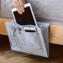 Bedside hanging storage bag Mobile phone remote control tissue storage bag Bedside book storage hanging bag household items šviesiai pilka spalva