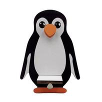 Medinis akinių laikiklis gyvūno formos akinių stovas stalviršiui stovintis akinių nuo saulės laikiklis namų biuro stalo dekorui Penguin gray