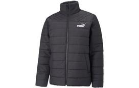 PUMA Puffer Jackets Men's Black Stand Collar Moderate Padded Puffer Jacket 672412-01 L black