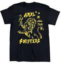 Vtg Amyl And The Sniffers Band Album Heavy Cotton Black Unisex T-Shirt M yellow