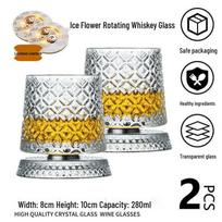 Rotating Crystal Whiskey Glass black