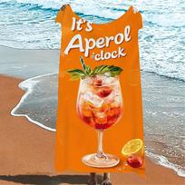 It's Aperol O'clock Beach Towel Patterned Sunscreen And Windproof Suitable For Swimming Pool Camping Travel Blanket 70x140cm&1pc