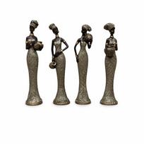 Vibrant Beautiful Finish Uniquely Hand Crafted Home Decor African Tribal Women Art Piece black