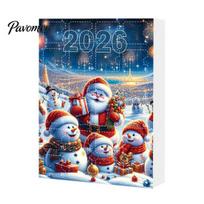 Christmas Advent Calendar 2026, Snowman 24 Day Countdown Box with Acrylic Hanging Eve Celebration Pendants, Festive Tree Decor, Holiday Gift for Kids C