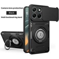 Armor Shockproof Case For Motorola Edge 70 Fusion 60 Pro Slide Camera Lens Protection Metal Ring Holder Phone Cover Fundas Moto Edge 60 black