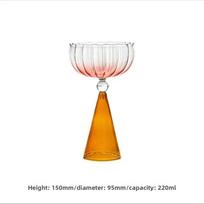 Geometrinis Stiklinis Gradientinis Šampano Vyno Taurė Asmenybė Kūrybingas Ledų Desertinis Pudingo Gėrimo Viskiui Taurė Dubuo 101-200ml white