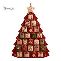 Christmas Gift for Crafters Quilted Tree Advent Calendar DIY Kit, 24 Pocket Fabric Sewing Crafts Adults Handmade Patchwork Craft Kit Adults, žalia