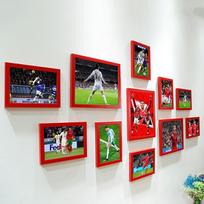 Manchester United Ronaldo World Cup Poster - Decorative Football Club Wall Art Frame 3x 7-inch / 8x 5-inch + Art Core 1169 tamsiai mėlyna spalva