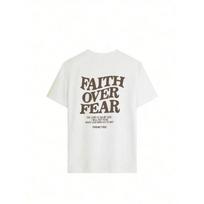 Faith Over Fear Letter Printing T-Shirts Women Breathable Cotton Clothes Short Sleeve Cotton Graphic Tops Casual Oversize Shirts XXXL balta
