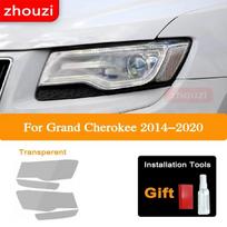 For Jeep Grand Cherokee WK2 2014-2020 Car Headlight Tint Black Protective Film Protection Transparent TPU Sticker 2 Pcs skaidri