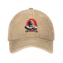 Vintage Mr Olympia Baseball Cap Unisex Distressed Cotton Headwear Outdoor Summer Hats Cap One Size gray