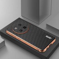 For Xiaomi POCO X7 Case Luxury PU Plating carbon fiber Protective Back Cover Case For Xiaomi POCO X7 5G Full Cover Phone Shell For POCO X7 5G žalia