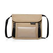New Nylon Travel Passport Bag RFID Blocking Anti-theft Neck Hanging Document Bag Large Capacity Multi-Pockets ID Card Holder chaki