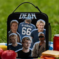 Off-Campus Lunch Bag Dean Di Laurentis Aesthetic Lunch Box School Convenient Tote Food Bags For Women Oxford Print Cooler Bag One Size gray
