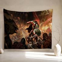 Game DOOMS The Dark Ages DIY Wall Tapestry for Living Room Home Dorm Decor Wall Art Decor 100X70CM brown