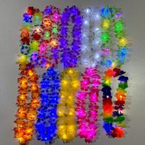 10Pcs Artificial Light Up Flower Wreath Vibrant Faux Flower Garland Necklace  Party Favors 10Pcs Random Color brown