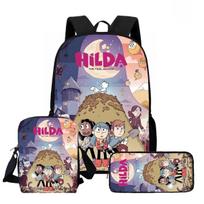 Hilda Season High Value Childlike Cartoon Anti-Hunchback High Definition Printing Wear-Resistant Large Capacity Schoolbag gray