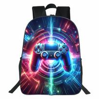 3D printed GamePad game controller, children's backpack, primary and secondary school backpack, youth backpack blue