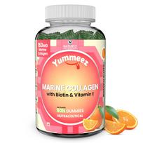 Naturyz Marine Collagen Gummies for Skin Health with Hyaluronic Acid, Vitamin C, Vitamin E & Biotin | Supports Skin Elasticity, Hydration & Glow |