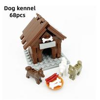 MOC Farm Ranch Building Blocks Dog Kennel Chicken Coop Animal Pig Cow Rabbit Shed House Toy brown