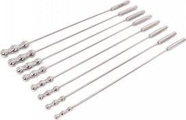 Penio kaiščių rinkinys Kiotos Steel Urethral Sound Dilator Beads, 8 vnt., sidabro spalvos